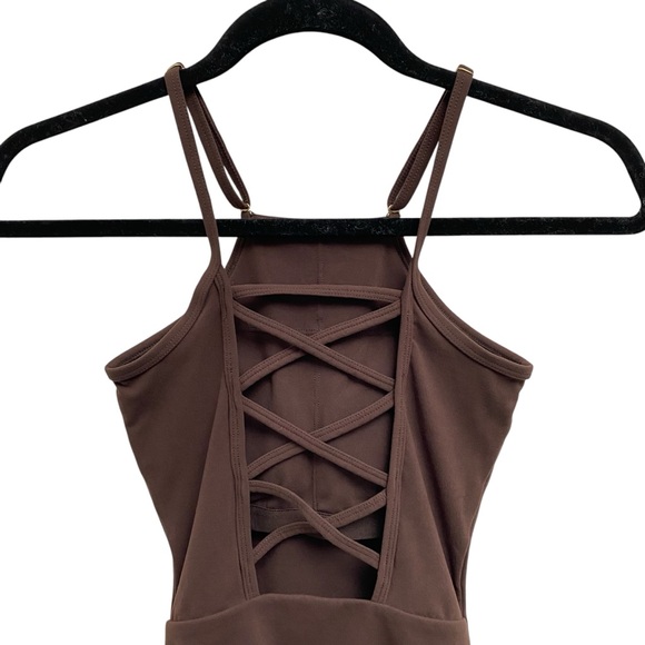 Buffbunny Ivy Bodysuit 6” Journey Dark Brown With Lattice Back - Picture 6 of 13
